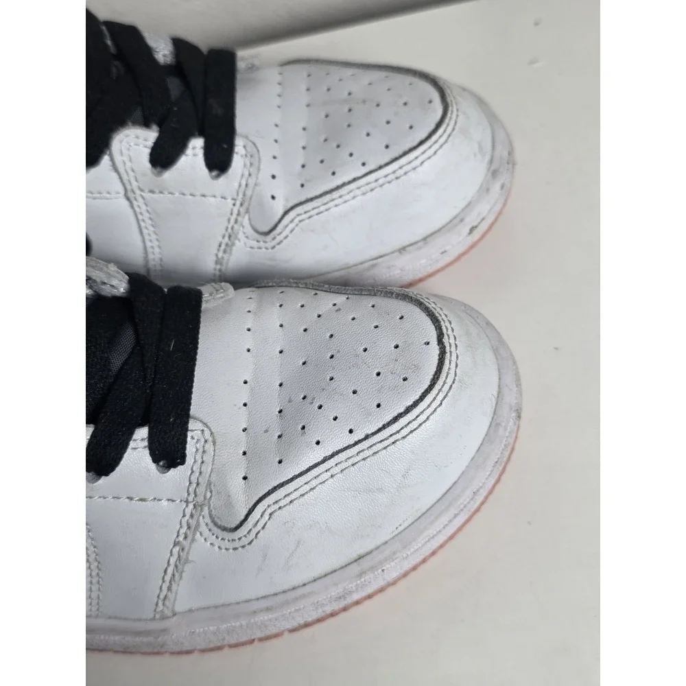 Jordan Air Jordan 1 Mid White Black Pink Sneaker Unisex Kids 1.5Y 554725-180 - Picture 5 of 11